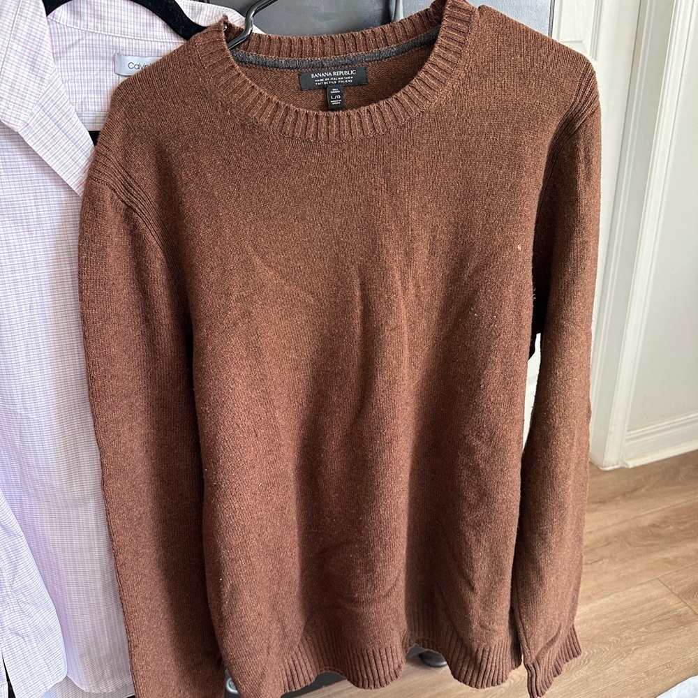 🚨🎉Bundle 2 Long Sleeves Banana Republic Men's Crewneck Sweater and CK - Picture 4 of 8